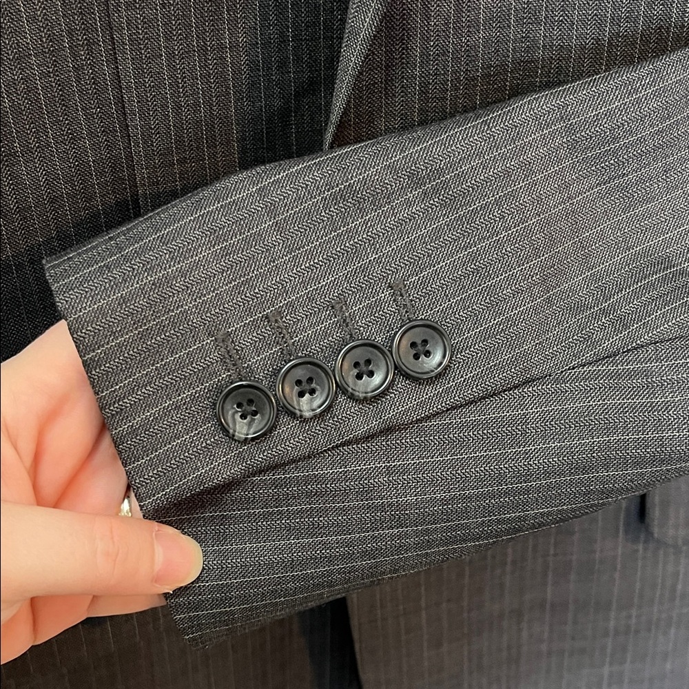 Marc Anthony Dark Gray Striped Blazer suit coat - Picture 7 of 10